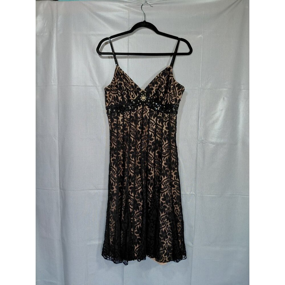 Y2K‎ Eci New York Lace Overlay Sweetheart Slip Dress Sz 8 Black Fairy Whimsigoth